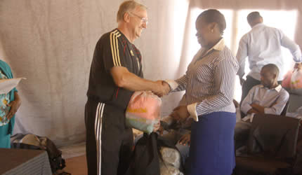 Germany Olympic Federation donates balls,training equipment
