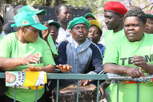 part of the Zanu PF supporters who came to witness the opening of parliament in Harare