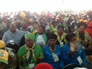 Delegates follow proceedings at the ongoing Zanu PF 6th National People's Congress