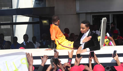 Pokello arrives