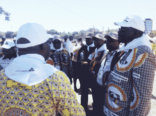 Politburo members await President Mugabe's arrival (pic by Lloyd Gumbo)