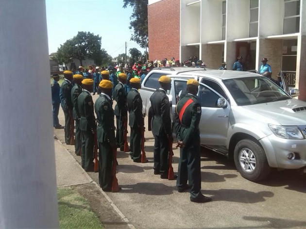Members of the Presidential Guard on parade. 