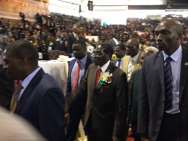President Mugabe making his way to the podium