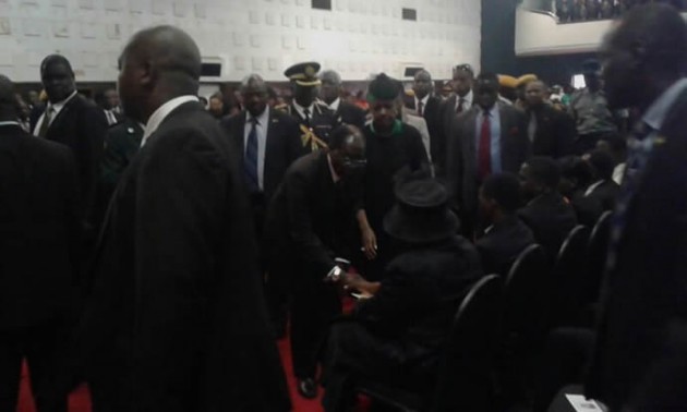 President Mugabe and First Lady Dr Grace Mugabe console Justice Mutema's family.
