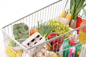 Consumer basket for six up