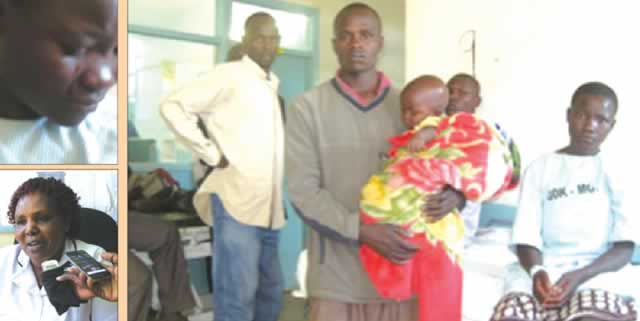 (CLOCKWISE from top left) Victim: Margaret Moseti had her breast sliced off by her angry husband, Denial: George says he did not have an affair with his sister-in-law and Out of danger: Nurse Gladys Wanjau said it was too late to reattach the man's manhood
