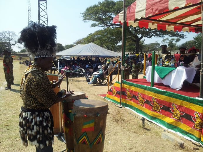 Douglas Vambe entertaining the people at Rudhaka Stadium in Marondera
