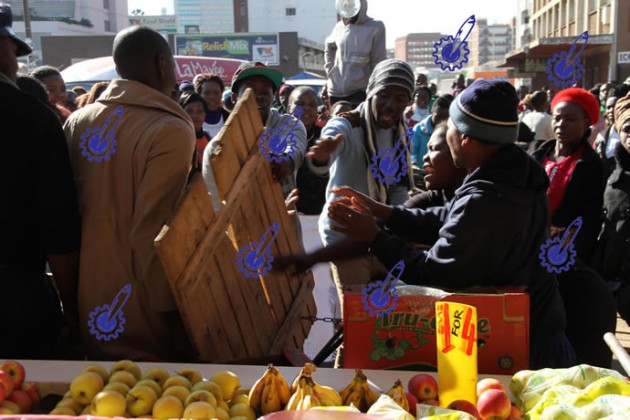 Vendors argue after the City Council double allocated vending booths. 