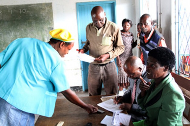 Zanu-PF Director of the Commissariat Retired Air Marshal Henry Muchena (centre) presides over the revolutionary party’s provincial elections in Mt Darwin, Mashonaland Central, on Saturday.