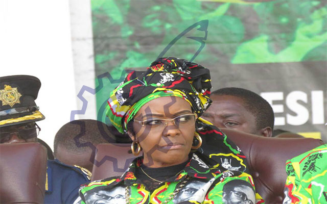 Dr Amai Grace Mugabe following the proceedings at the Mashonaland West Presidential Youth Interface rally. 
