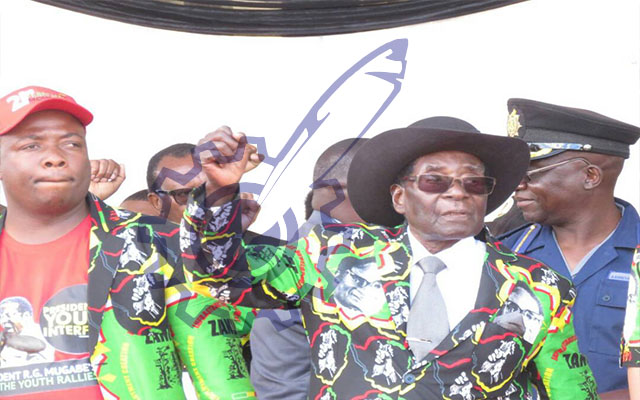 President Mugabe at the venue earlier on to mark the beginning of the official proceedings at CUT campus grounds. 