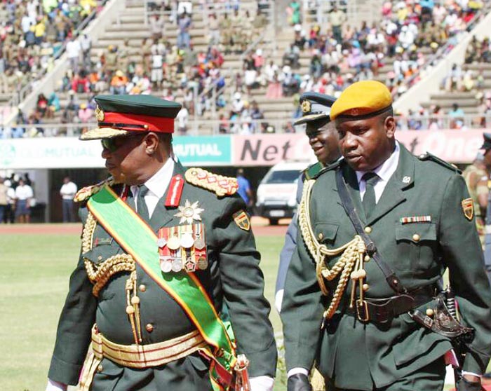 Commander of the Defence Forces, General Constantino Guvheya Nyikadzino Chiwenga arrives for the ZDF Day celebrations at the NSS on Tuesday afternoon.