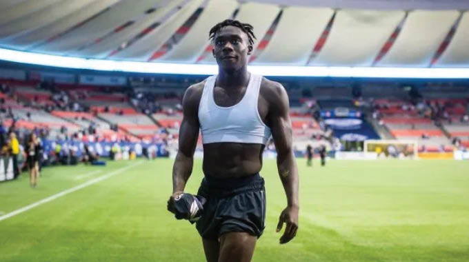 WAR CHILD . . . Bayern Munich star Alphonso Davies was born in a refugee camp, fled to Canada