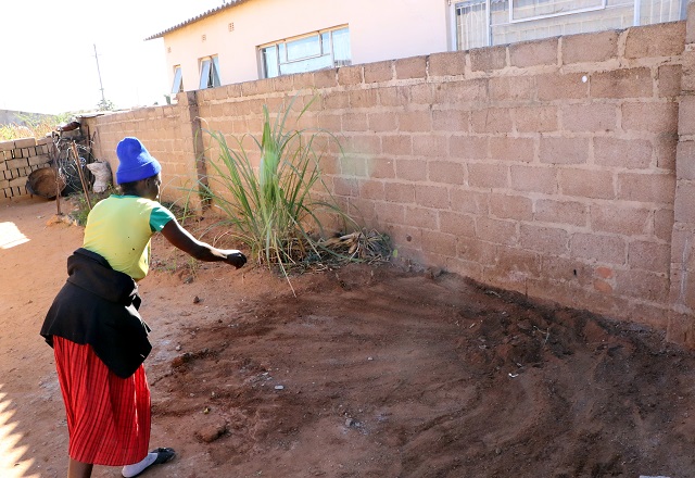 The yard in Pumula where a child was murdered and buried