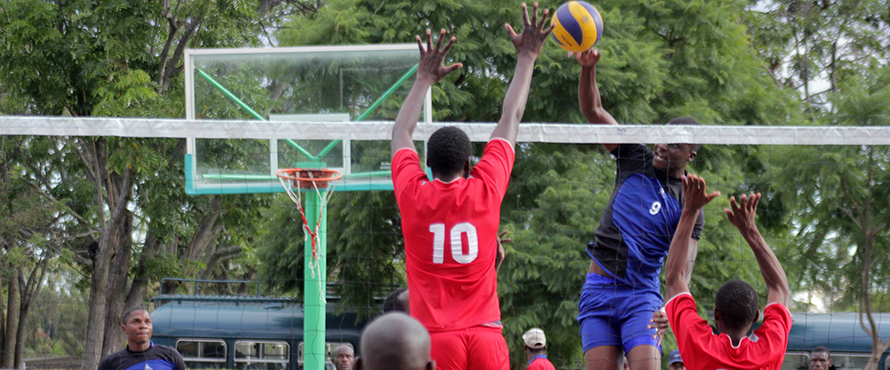 Volleyball action roars