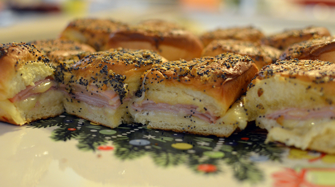 Baked ham and cheese sandwiches