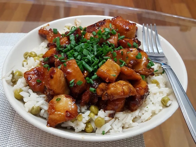 Honey-glazed chicken