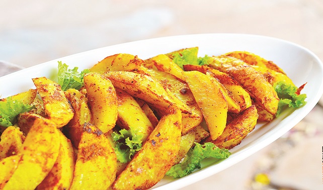 Veg dal masala roasted potato wedges