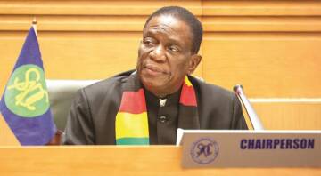 SADC Chairman President Mnangagwa delivers his remarks at the Extraordinary Summit of Heads of State and Government on the security situation in the Democratic Republic of Congo at the new Parliament building in Mt Hampden on Friday. - Picture: Believe Nyakudjara