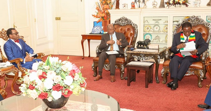 NEW: President Mnangagwa meets President Chissano, Dr Adesina over debt clearance
