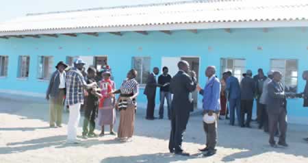 Mud huts school gets first classroom block