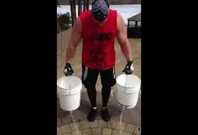 At-home exercises: using water buckets