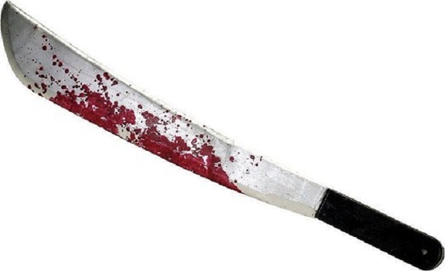 Man struck with machete in $2 row