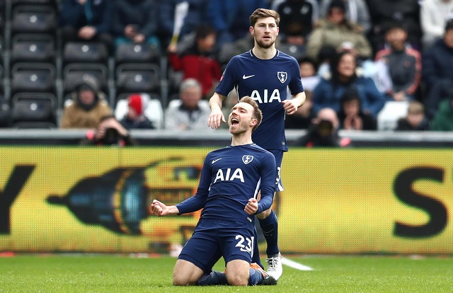 Eriksen double powers Spurs into semis