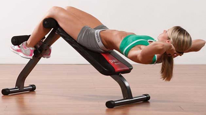 Bench crunches for optimising the Abdominals