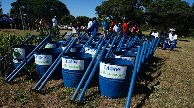TelOne donates bins, trees to Gwanda