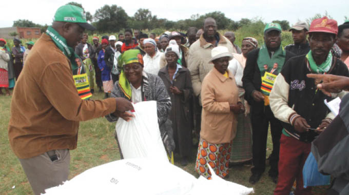 Zanu-PF DCC chairperson donates maize meal