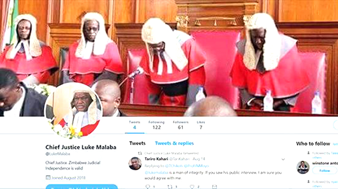 JUST IN: “I’m not on Twitter,” Chief Justice Malaba