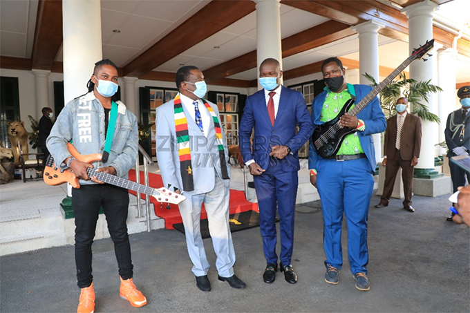 President Mnangagwa hands over musical kits