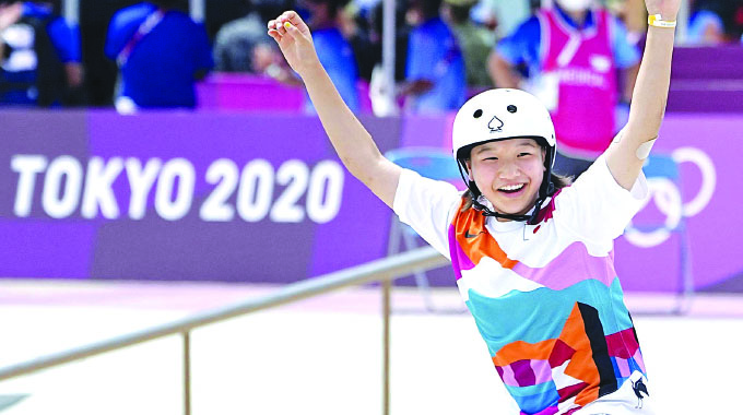 Girl(13)wins Olympics gold in women’s skateboarding