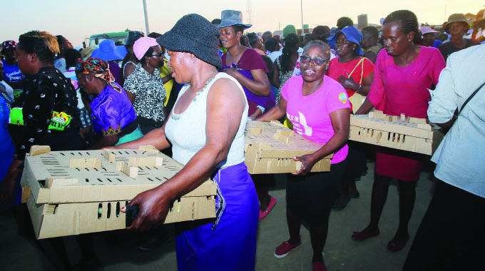 Women get free-range chickens