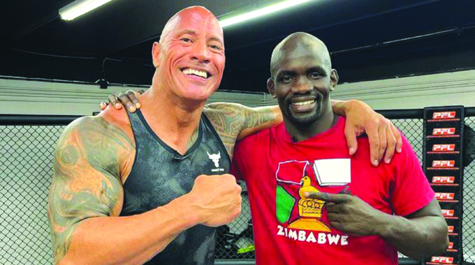 ‘The Rock’ surprises Zim’s UFC fighter Gorimbo