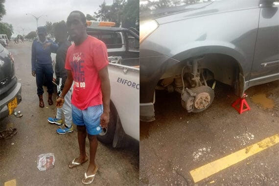 Two men arrested for illegally removing clamped wheel