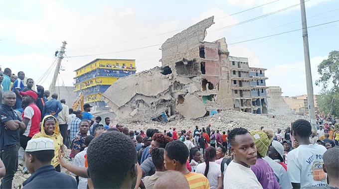 Several trapped in collapsed building