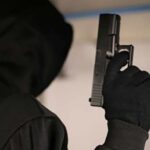The armed robbers blew some safe containing the money