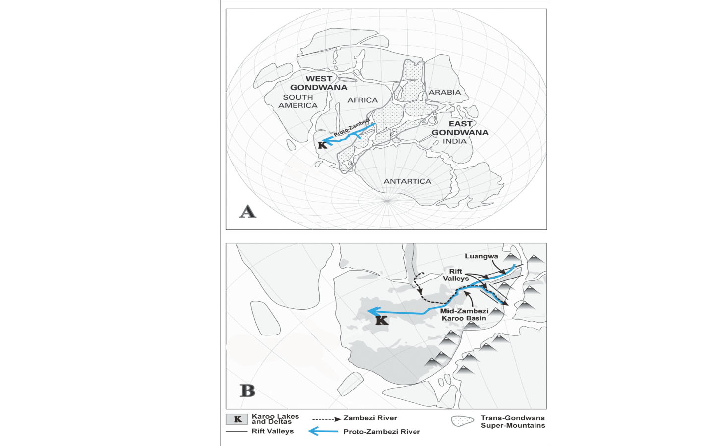Zambezi River flowed before the dinosaurs roamed