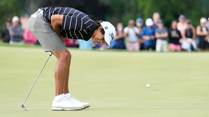 Charlie Woods struggles in US Junior Amateur debut, but still puts on show