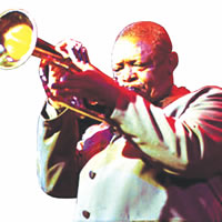 Hugh Masekela jets in today