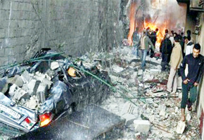 Twin blasts shake Damascus suburb