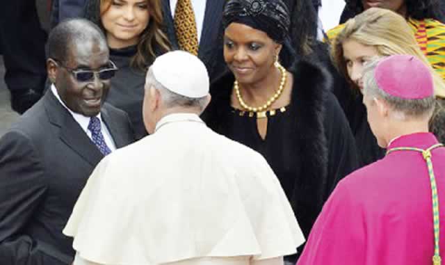 President, Pope meet at canonisation