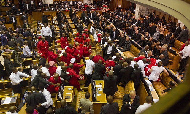 Brawl breaks out in SA parly