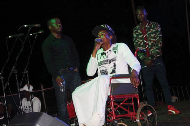 Soul Jah Love down, but not out. . . Chibaba performs in wheelchair