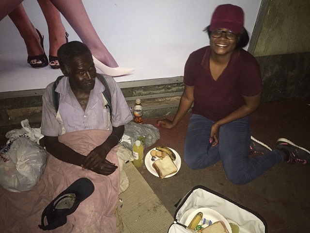 While the majority of Zimbabweans were celebrating on Christmas day with their families, three Bulawayo women went on a mission to give food and put smiles on homeless people's faces in the city centre.