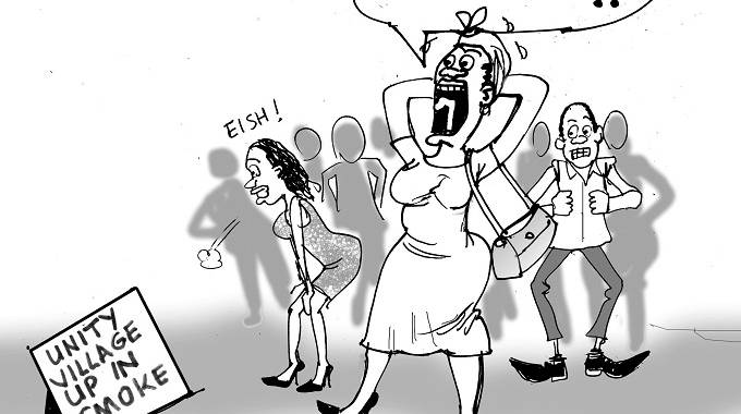 Today’s Cartoon: Wellington Musapenda on the burning of Unity Village