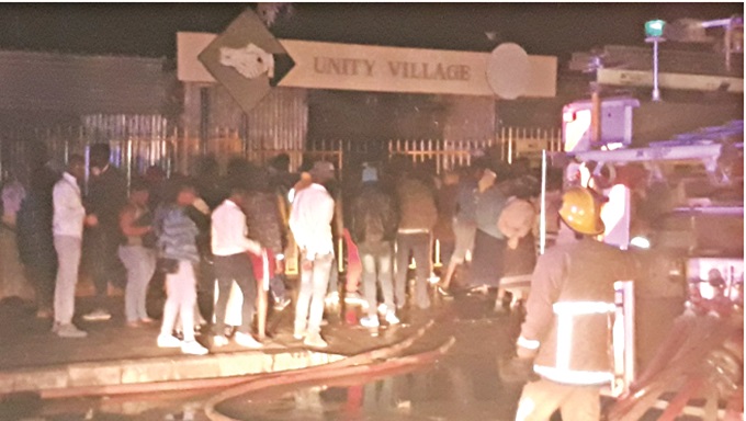 Unity Village goes up in smoke