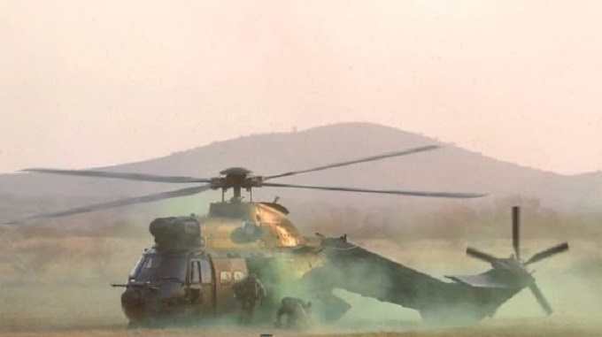 Army chopper in forced landing